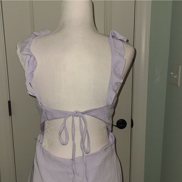 Shein Lavender Ruffle Strap Tie Back Cocktail Dress - Picture 8 of 10